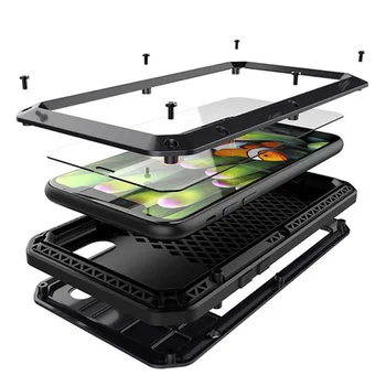 Doom oklep Kovin, Aluminija Primeru telefon za iPhone 11 12 Pro XS MAX XR X 6 6S 7 8 Plus 5S SE Celotno Telo, Pokrov Shockproof Fundas Primeru