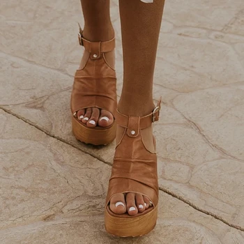 DORATASIA Big 35-43 Velikost Novih INS Vroče Dama Platformo Sandale, ki Modne Močen Visokih Petah Poletni ženski Sandali Stranka OL Ženska, Čevlji