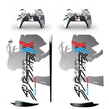 DRAGA v FRANXX Nič Dveh PS5 Digital Edition Kože Nalepko Kritje za PlayStation 5 Konzolo in Krmilniki PS5 Nalepke Vinyl