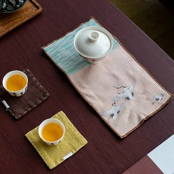 Dunhuang Čaj Napkin Antilop Čaj Brisačo Domači Čaj Slovesnosti Dekor Krpo Čajnik Mat Kitajske Kung Fu Teaware Pribor Čaj Krpo Obrti