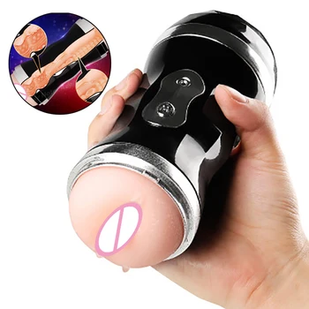 Dvojna Luknja Ustni 3D Globoko Grlo Umetna Vagina z vibriranjem Moški Masturbator Pokal Z l Muco Masturbator Seks Igrače