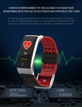 E08 Pametna Zapestnica EKG PPG Krvni Tlak Merjenje Fitnes Tracker Pametno Gledati Zapestnica Nepremočljiva Srčni utrip