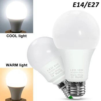 E27 LED Sijalka E14 Spot Luči 220V Halogenska Žarnica 3W 6W 9W 12W 15W 18W 20W LED Žarometi, Lampara Lestenec, Sveča, Luč 2835