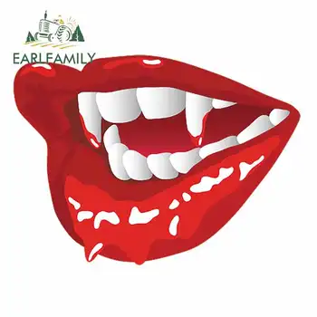 EARLFAMILY 13cm x 9.7 cm za Zob Ustnice Vampirske Zobe Ustvarjalne Avto Nalepke DIY Nalepke Odbijača Dekoracijo Okno Nepremočljiva Decals