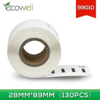 Ecowell 1Roll 130pcs oznaka 99010 združljiv Dymo LW 99010 Dostava nalepko zamenjati za Dymo LabelWriter 450 Twin Turbo/4XL/450 DUO