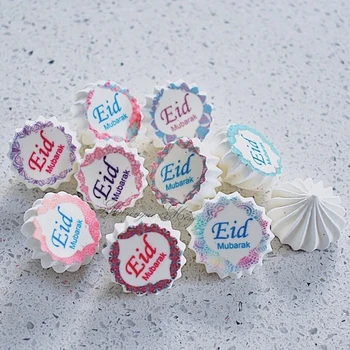 Eid Mubarak Užitni Rezin Papir Cupcake Dekoracijo Sladkorja Žig Prenos Stanja,