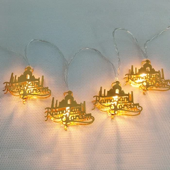 Eid Niz LED Luči 1,5 m 10LED Ramadana Dekoracijo Luna Star Palace Eid Mubarak Ornament Islamskih Islamski Pravljice Dekor Svetlobe Niz