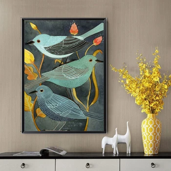 Elegantna Žival Nightingale Ptica Retro Platno Ustvarjalne Umetnosti Slikarstva Sodobno Dekoracijo Doma Steni Visi Slike(Brez Okvirja)