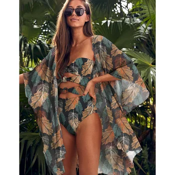 En Kos Kopalke Bandeau Kopalke Ženske 2021 Tiskanja Lok Monokini Push up Backless Kopalne Obleke Cvetlični Seksi Obleka, Plažo