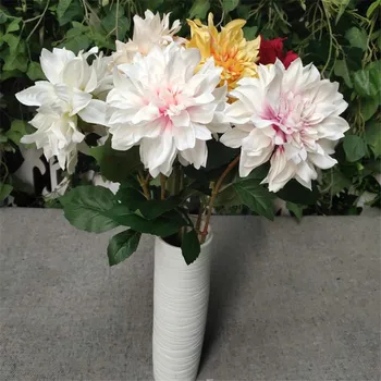 Eno Steblo Svile Dahlia Cvet Simulacije Umetno Chrysanthemum za Poroko Centerpieces Dom Tabela Cvetlični Okras