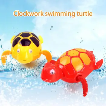 Enotni Prodaje Srčkan Cartoon Živali Tortoise Klasična Otroška Vode Igrača za Malčke Plavati Želva Rane-up Verige po maslu Otroci Plaža Kopel Igrače