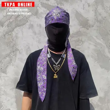 Etnične Slog Večnamensko Headscarf Ruta Pokrivala Ulične Dolgo Hop Kravato Klobuk Rep Hip Rag Turban Las Ne T7Q1