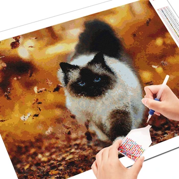 EverShine 5D Diamond Slikarstvo Mačka Navzkrižno Šiv Diamond Vezenje Prodajo Okrasnih Umetnosti Živali Domov Dekoracijo
