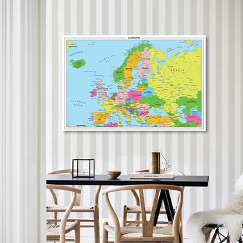 Evropa Politični Zemljevid 5 Velikosti Steni Plakat Podrobne Platno Stensko Slikarstvo Dekor Učilnici Doma Dekoracijo Šolske Potrebščine