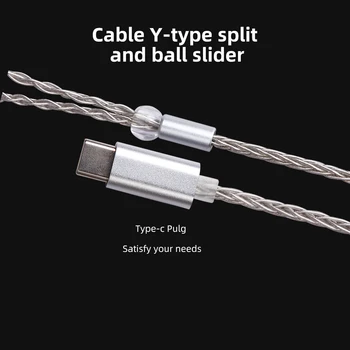 FDBRO 8 Jeder Silver Plated MINI Kabel Tip C Uravnoteženo MMCX Kabel MMCX 2PIN A2DC Nadgradnjo Slušalke Žice za SE846 IM1/IM2/X6