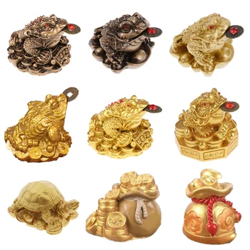 Feng Shui Urh Denar, SREČO, Bogastvo Bogastvo Kitajski Golden Frog Urh Kovanec Home Office Dekoracijo Namizni Okraski Srečen Darila