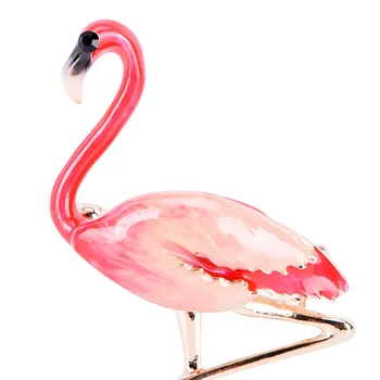 Flamingo Ptica Broške Ženske, Moške, Kovinsko Živali Broška Zatiči Banket Broche Darilo Šal Sponke, Rdeča, Modra