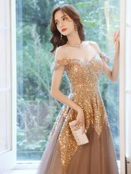 Formalna Obleka Ženske Elegantne Večerne Obleke 2020 Off plačati-line Vestidos De Fiesta De Noche Tla Dolgo Bleščica Maturantski Oblek