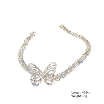 FYUAN Beautiful Butterfly Kristalno Choker Ogrlice za Ženske Sijaj Nosorogovo Ogrlice Izjavo Nakit Dodatki