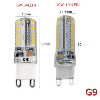 G4 G9 Silikonski Crystal LED Corn Žarnica 3W 5W 6W 10W Lučka Lučka za 110V 220V DC 12V SMD 3014 Razsvetljave, ki Nadomešča Halogensko Obesek Svetilke YZ