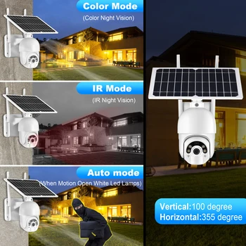 Gadinan Sončne Varnosti PTZ IP Kamero 4G /WiFi 1080P Zunanji Brezžični Two-Way Audio PIR Nadzor CCTV Zaznavanje Gibanja Kamere