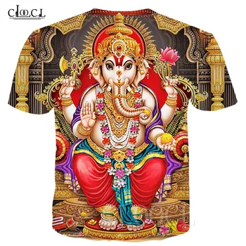 Ganesha Majica 3D Tiskanih Hindujski Bog Modrosti Moške in Ženske majice za Ženske, moška Moda Priložnostne Tshirt Poletne Ulične