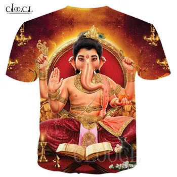 Ganesha Majica 3D Tiskanih Hindujski Bog Modrosti Moške in Ženske majice za Ženske, moška Moda Priložnostne Tshirt Poletne Ulične