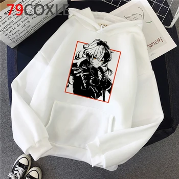 Genshin Vpliv hoodies ženske natisnjeni Koreja grunge ženske puloverju grafika