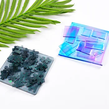 Geometrijske Puzzle Silikonsko Plesni Kristal Prozorni Kvadrat Smolo Plesni Tabela Igra Obrtniški Plesni Smolo DIY dajanja Daril