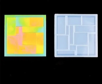 Geometrijske Puzzle Silikonsko Plesni Kristal Prozorni Kvadrat Smolo Plesni Tabela Igra Obrtniški Plesni Smolo DIY dajanja Daril