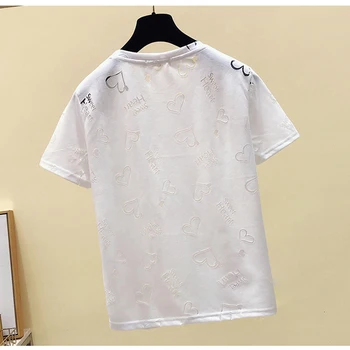 GGRIGHT Smešno Dame Vrhovi Poletje Moda Votlih Iz Kratek Sleeve Majica s kratkimi rokavi Ženske 2020 korejski Tshirt Ženske T-shirt Tee Shirt Femme