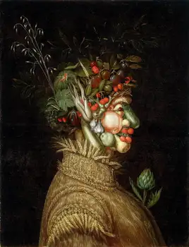 Giuseppe Arcimboldo Alegoričan Portret Poletja Art Tisk Plakat oljnih slik platno Za Dom Dekor Wall Art