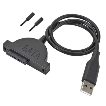 Grwibeou NOVA USB 2.0 Mini Sata II 7+6 13Pin Adapter za Prenosni predvajalnik CD/DVD-ROM Slimline Pogon Pretvornik Kabel Vijake enakomerno slog