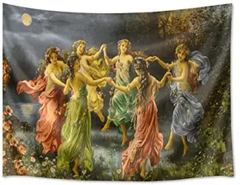 Grške Boginje Stenski Dekor Royal Court Dekleta Ples Stensko Slikarstvo Renesanse, Romantike Ozadje za Sobi Doma Dekor Tapestrys