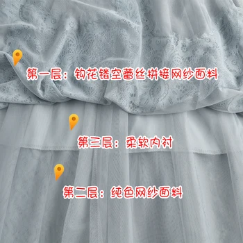 Guilantu Pomladni Mozaik Čipke Dolgo Krilo Ženske Obleke, Visoka vitka Priložnostne Urad zastavne pravice Krila, Ženski korejski Modno Krilo