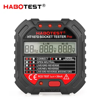 Habotest HT107 Vtičnico Tester Pro Napetost Test RCD/GFCI 30mA Vtičnico Detektor UK EU NAS Plug Ground Zero Linije Polarnost Faza Preverite