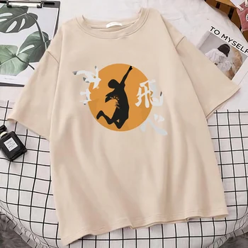 Haikyuu Anime Tiskanja Ženska Oversize T-shirt Bombaža Bombaža, Kratek Rokav T shirt Moda 2021 Ustvarjalnost Velik obseg Ženske T srajce