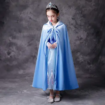 Halloween Dekleta Party Dress Snow Queen Dressing Up Dekle Modra Pustno Modno Til Obleke Otrok Princesa Kostume, Cosplay