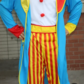 Halloween moški kostum klovn Smešno Cirkus Kostum Klovn Poredna Harlequin Enotno Fancy Cirkus Obleko Cosplay Oblačila za Odrasle