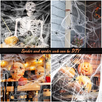 Halloween Visi Lobanje Duha Dekoracijo Nastavite Duha Spider Web Rekviziti (Hiša strahov), Dekor Halloween Dekoracijo za Dom