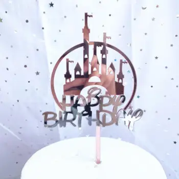 Happy Birthday Cake Pokrivalo Ustvarjalne Akril Grad Torta Okraski Otroci Otroški Baby Boy Girl Stranka, Okrasni Material