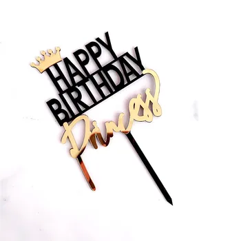 Happy Birthday Princess Arylic Happy Birthday Cake Toppers, Kralj, Kraljica Princ Krono Rojstni Dan Torta Zastav Stranka Torto Peko Dekor