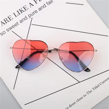 HAPTRON moda Srca v Obliki sončna Očala ženske kovinski jasno rdeče leče preprosto očala Moda srce sončna očala Ogledalo oculos