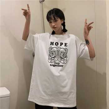 Harajuk goth Ženska na tshirts Kawaii Unisex Kratek Rokav Anime T Shirt HipHop Poletje Ženske Ulične Vrhovi Nosijo Tiskanje Priložnostne
