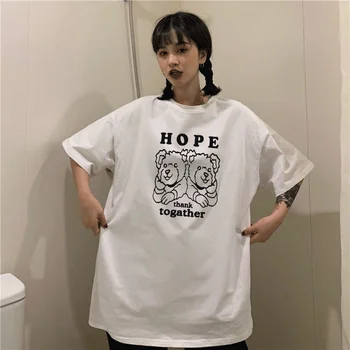 Harajuk goth Ženska na tshirts Kawaii Unisex Kratek Rokav Anime T Shirt HipHop Poletje Ženske Ulične Vrhovi Nosijo Tiskanje Priložnostne