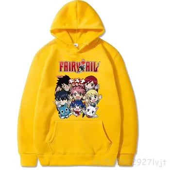 Harajuku Fairy Tail Unisex Hoodies Japonski Anime Natisnjeni Moški pulover s kapuco Ulične Priložnostne Sweatshirts