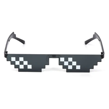 HBB 1PC Šala Igrače Thug Life Očala, ki se Ukvarjajo S To Očala Pixel Ženske Moški Črna Mozaik sončna Očala Odrasli Otroci Novost Igrače Darila