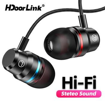 HdoorLink 3,5 mm V Uho Slušalke Žične Nadzor Čepkov Z Mic Gaming Šport, Glasbo, Slušalke Za Huawei Mobile telefonske Slušalke