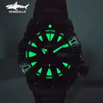 Heimdallr Sharkey Samodejni Watch Moških NH36A Potapljač Watch 200m Sapphire Kristalno Mehansko ročno uro C3 Svetlobna Mens Watch