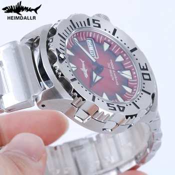 Heimdallr Sharkey Samodejni Watch Moških NH36A Potapljač Watch 200m Sapphire Kristalno Mehansko ročno uro C3 Svetlobna Mens Watch